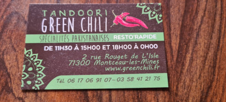 Green Chili menu