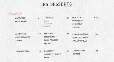 Monsieur Moulinot menu
