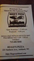 Hugo's Pizza menu