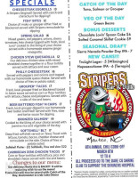 Stripers Grill menu