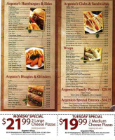 Argento's Pizza menu