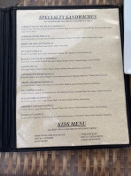 The Carriage House Tavern menu