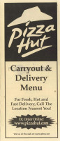 pizza Hut menu