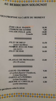 Au Berrichon Solognot menu