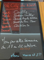 Cafe Du Nord menu