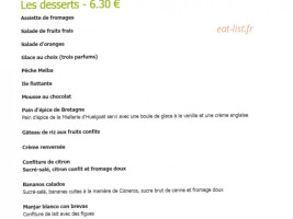 Restaurant le Bretagne menu