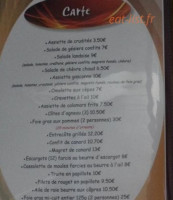 Cafe Restaurant De La Paix menu