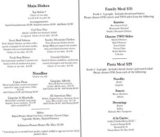 Rachels Roadhouse menu