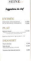 L' Avant Seine menu