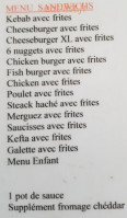 Au Bon Kebab menu