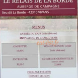 Le Relais De La Borde Carta