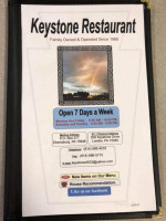 Keystone Truck Stop menu