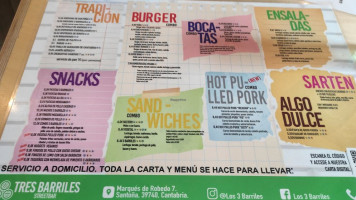 Los 3 Barriles menu