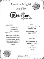 Chieftans Restaurant Bar menu