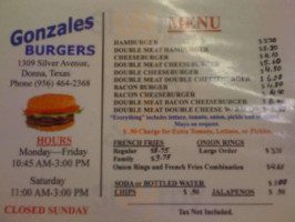 Gonzalez's Burger food