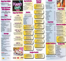 Happy Days Diner menu