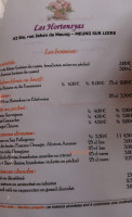 Creperie Les Hortensyas menu