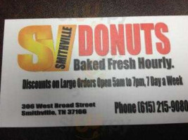 Smithville Donuts menu