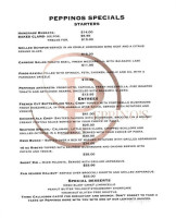 Peppino's Family Restaurant & Pizzeria menu