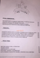 Aux Cocottes menu