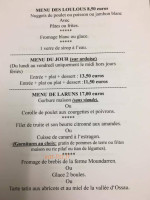 Auberge Bellevue menu