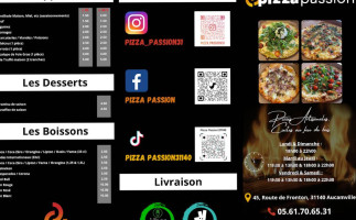 Pizza Passion menu