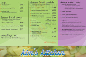 Kim's Kitchen menu