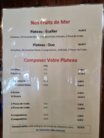 Le Bouchot menu