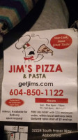 Jim's Pizza menu