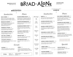 Bread Alone Bakery menu