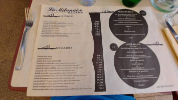 Pizzeria La Milanaise menu