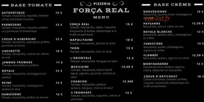 Pizzeria Forca Real menu
