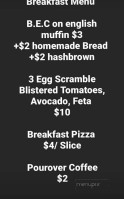 Trailhead Pizza menu