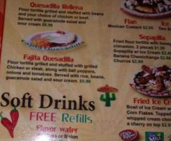 Los Potros Mexican menu