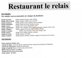 Hostelrie Le Relais menu