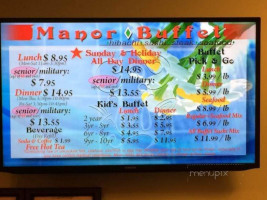 Manor Buffet menu