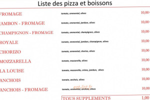 Angelo Pizza menu