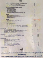 Auberge De La Vallée menu