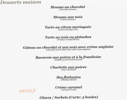 Mourgues menu