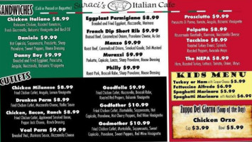 Suraci's Italian Cafe menu