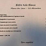 Bistro Kola Blanca menu