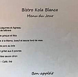 Bistro Kola Blanca menu