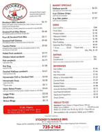 Stookey's Famous B Que menu