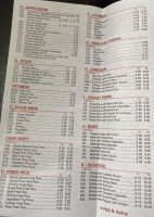 Panda House Chinese menu