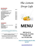 Lemon Drop Cafe menu