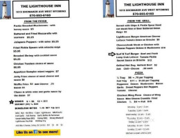 Lighthouse Inn menu