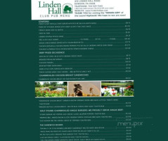 Linden Hall menu