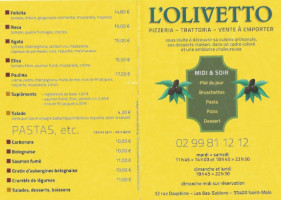 L'Olivetto menu
