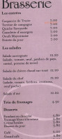 Le Plat D'etain menu