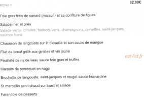 Le St Marcell'inn menu
